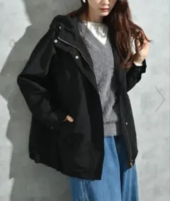 【新品】INTERPLANET キルトライナー付フードショートコート　パーカー