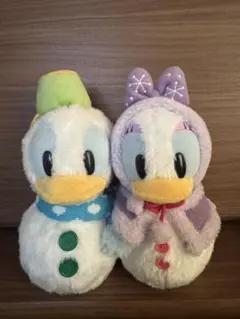 ディズニー30周年 クリスマスドナルド＆デイジースノースノー雪だるまぬいぐるみ