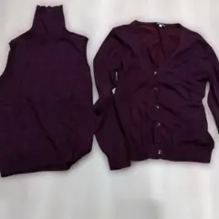 Livreclaire ニッセン 長袖カーディガン ボルドー M