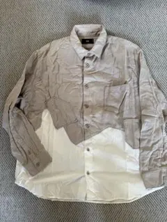 S*K様 HARE（ハレ）切り替えデザインシャツ / ベージュ×ホワイト / メ