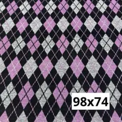 ニット生地 アーガイル ブラックxピンクxグレー