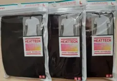 ユニクロ ヒートテック クルーネックT ブラック L ３枚セット