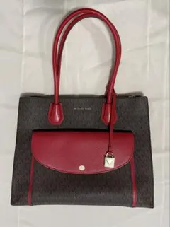 【美品】MICHAEL KORS マイケルコース トートバッグ レッド ブラウン