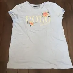 상태좋음 ポロ ラルフローレン 花柄ロゴ Tシャツ ライトブルー 水色 반팔