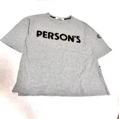 PERSON'S ロゴT シャツ　刺繍ロゴ　ワッペン　グレー　ユニセックス L