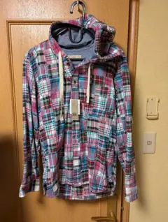 GLOBALWORK　マルチカラー チェック柄　パッチワーク M