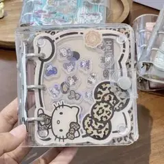 ハローキティ ヒョウ柄 透明バインダー リフィル20枚 コンパクト シール帳
