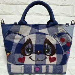 908 デニム＊リメイク＊パンダ＊バッグ＊トートバッグ