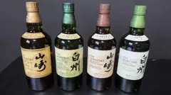 サントリー 山崎 白州 12年 NV 100周年記念ボトル 4本セットのサムネイル