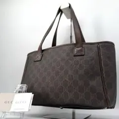17081✨GUCCI GGスプリーム ハンドバッグ レザー 肩掛け ブラウン