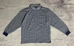 TROY BROS トロイブロス チェック柄 長袖 ポロシャツ Lサイズのサムネイル
