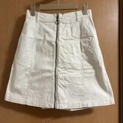 デニムスカート 台形スカート アイボリー ミニスカ