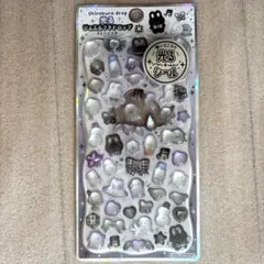 光るジュエルプチドロップシール　白黒ドロップ