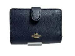 COACH コーチ折り財布ブラックコンパクトメンズユニセックスのサムネイル