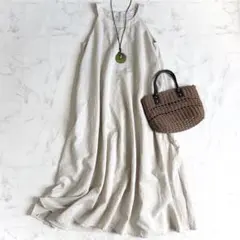 美品＊ジャーナルスタンダードレリューム リネンコットンホルターネックワンピースのサムネイル