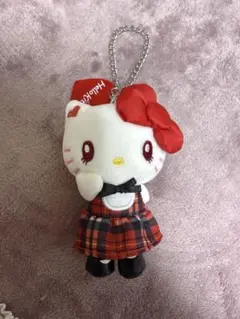 USJ ユニバ キティー チェック柄 キーホルダー