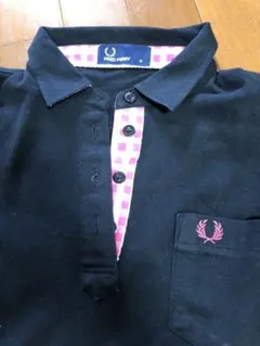 FRED PERRY フレッドペリー 半袖ポロシャツ ブラック ピンク M