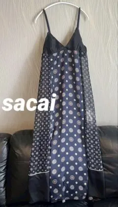 sacai サカイ 小紋柄ワンピース Komon Print Dressのサムネイル