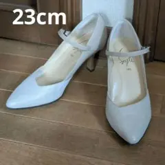 美品 ストラップ パンプス ベージュ 白 シルバー スタイルラボ ラメのサムネイル