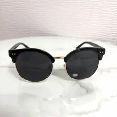 サーモント型 サングラス ブラック×ゴールド