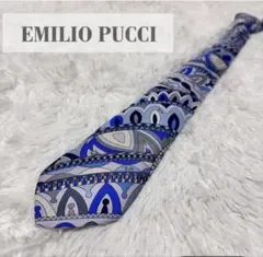 EMILIO PUCCI ネクタイ シルク 人気柄 プッチ柄 ブルー系 - メルカリ