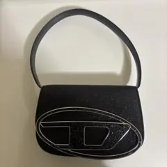 DIESEL (ディーゼル) グリッター ロゴ ハンドバッグ 1DR ブラック