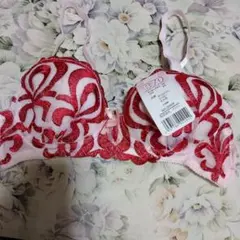 B70サイズ 赤い刺繍 ブラジャー新品
