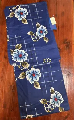新品　Prêt à Porter 浴衣 綿100% 花柄 青　レディースのサムネイル