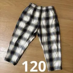 GU 120 茶色チェック　パンツ