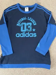 adidas プリントTシャツ ネイビー/ブルー　150サイズ