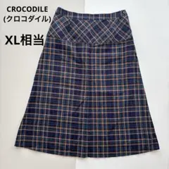 クロコダイル 大きいサイズ XL マドラスチェック ロングスカート コットンのサムネイル