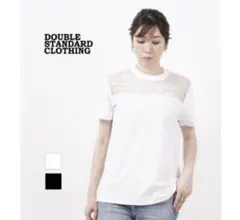 ダブルスタンダード◇英字　ロゴ　Tシャツ　半袖　シースルー　フリー　ホワイト　白のサムネイル