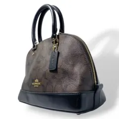 美品　COACH ブラウン ブラック ハンドバッグ　ミニシエラ　サッチェル