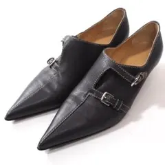 HERMES Leather Pumps Dark Brownのサムネイル