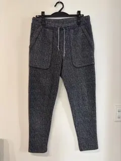 裏起毛 あったか ジョガーパンツ グレー ブラック Mサイズ ヘリンボーン