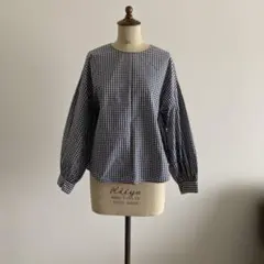 ギンガムチェック バルーンスリーブシャツのサムネイル