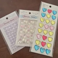 デコレーションシール ハート型 3パックセット