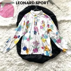 【未使用】レオナール スポーツ 長袖 ポロシャツ シロクマ 白くま 美品✨ LEONARD SPORT レオナールスポーツ ポロシャツ 長袖 42 e.s