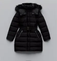【未使用】 ZARA 断熱素材 フーデッド パファー ダウン ジャケット 2025年最新】zara フェイクファーフーデッドジャケットの人気アイテム