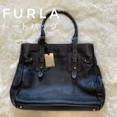 美品 FURLA ブラック トートバッグ 革