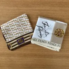 Y605-404 FENDI フェンディ ミニスカーフ ハンカチ ズッカ柄 - メルカリ