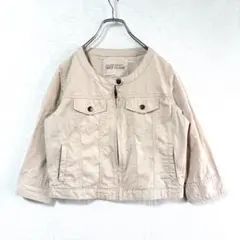 【NICE CLAUP】ノーカラー ミリタリー ジャケット ショート丈 ベージュのサムネイル