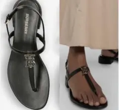 BURBERRY ロゴプレート フラットサンダル ブラックのサムネイル