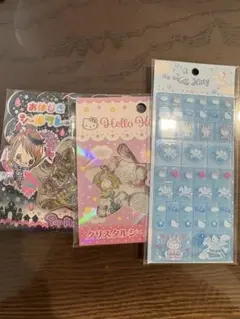 ★新品未開封★キティのタイルシール、おはじきシールなど3枚セット