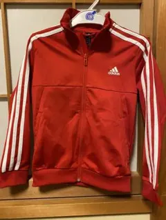 adidas ジャージ 130 赤　3本白ライン