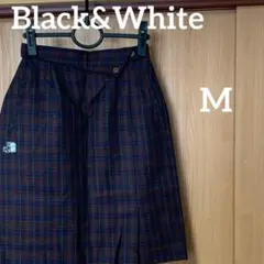 ブラックアンドホワイト　ゴルフ　スカート　M チェック　インナーなし