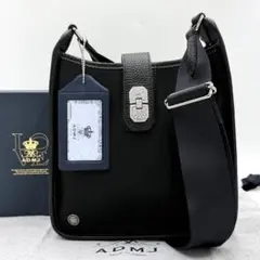 【極美品】ADMJ ショルダーバッグ アールデコモティーフ ナイロン ブラックのサムネイル
