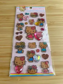 正規品　キラキララインストーンシール　日焼けキティ