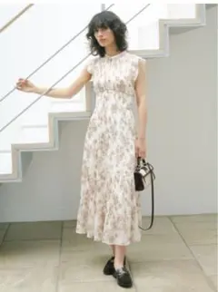 snidel プリントプリーツワンピース