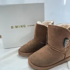 BEAMS ブラウンショートブーツ ファー付き 20cm